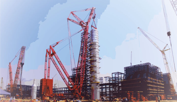 World's largest crude distillation column at the Dangote refinery