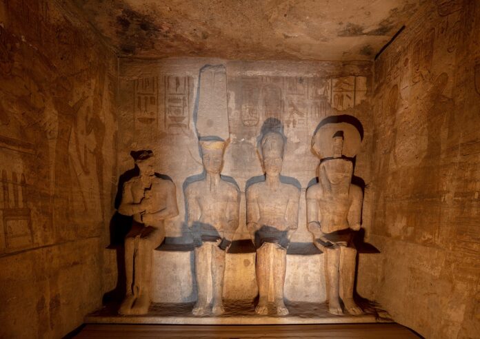 egypt-abu-simbel-october-sunrise-2026 Famous sanctuary of the temple of Ramses II, Abu Simbel, Egypt. The Great Temple at Abu Simbel, which took about twenty